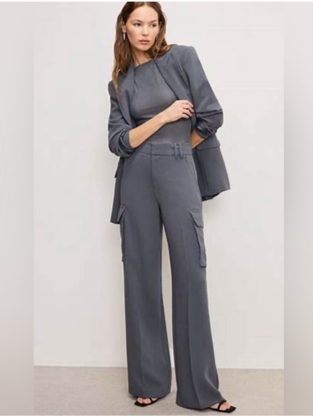 Good American Luxe suit and mesh top NWT